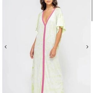 PITUSA - Tie Dye Inca Abaya, Green